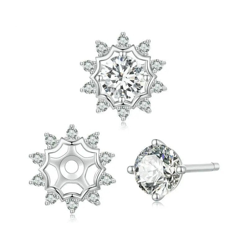 Schillernde, ideal geschliffene, im Labor hergestellte Diamantohrringe