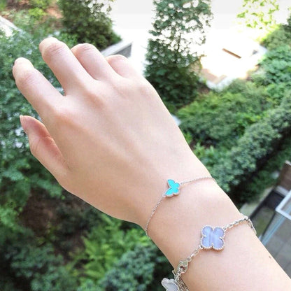 [Love Lucky] SCHMETTERLING TÜRKIS SCHMETTERLING ARMBAND SILBER