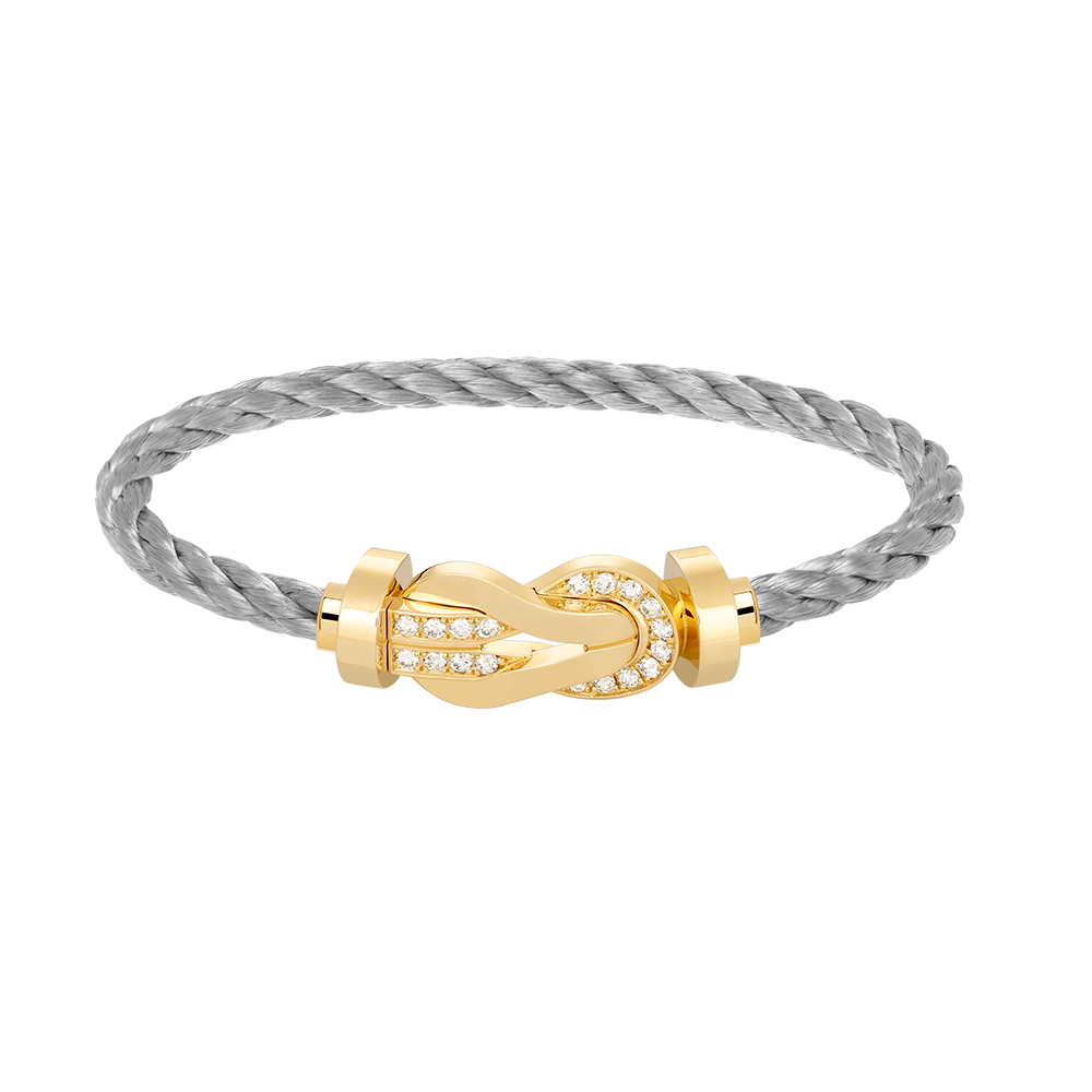 [Love Lucky]CHANCE LARGE 8 FIGURE BUCKLE HALF DIAMOND BRACELET GOLD