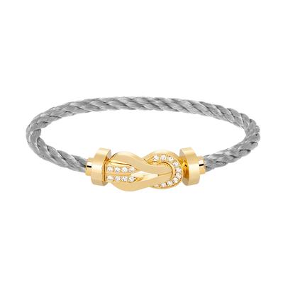 [Love Lucky]CHANCE LARGE 8 FIGURE BUCKLE HALF DIAMOND BRACELET GOLD
