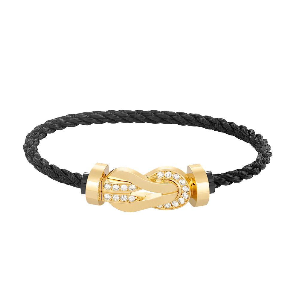 [Love Lucky]CHANCE LARGE 8 FIGURE BUCKLE HALF DIAMOND BRACELET GOLD