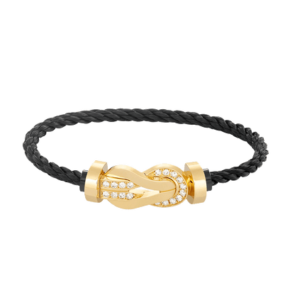 [Love Lucky]CHANCE LARGE 8 FIGURE BUCKLE HALF DIAMOND BRACELET GOLD
