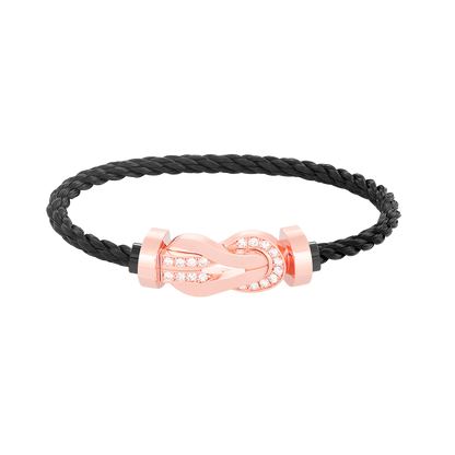 [Love Lucky]Chance großes Armband mit 8-stelliger Schnalle und halbem Diamanten in Roségold