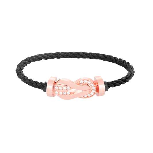 [Love Lucky]Chance großes Armband mit 8-stelliger Schnalle und halbem Diamanten in Roségold