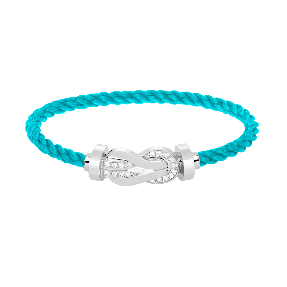 [Love Lucky]Chance großes 8-stelliges Schnallen-Halbdiamanten-Armband Silber