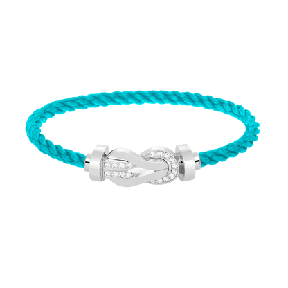 [Love Lucky]Chance großes 8-stelliges Schnallen-Halbdiamanten-Armband Silber