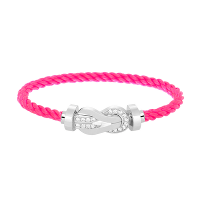 [Love Lucky]Chance großes 8-stelliges Schnallen-Halbdiamanten-Armband Silber