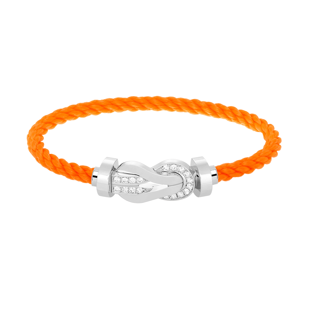 [Love Lucky]Chance großes 8-stelliges Schnallen-Halbdiamanten-Armband Silber