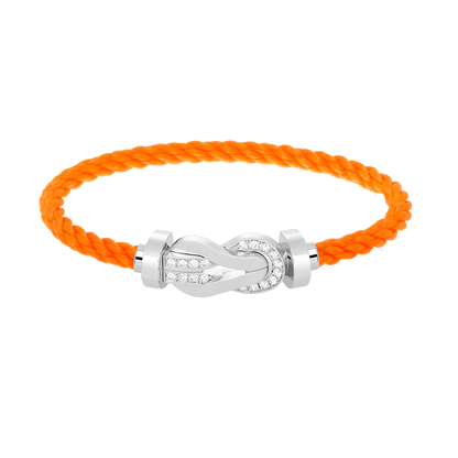 [Love Lucky]Chance großes 8-stelliges Schnallen-Halbdiamanten-Armband Silber