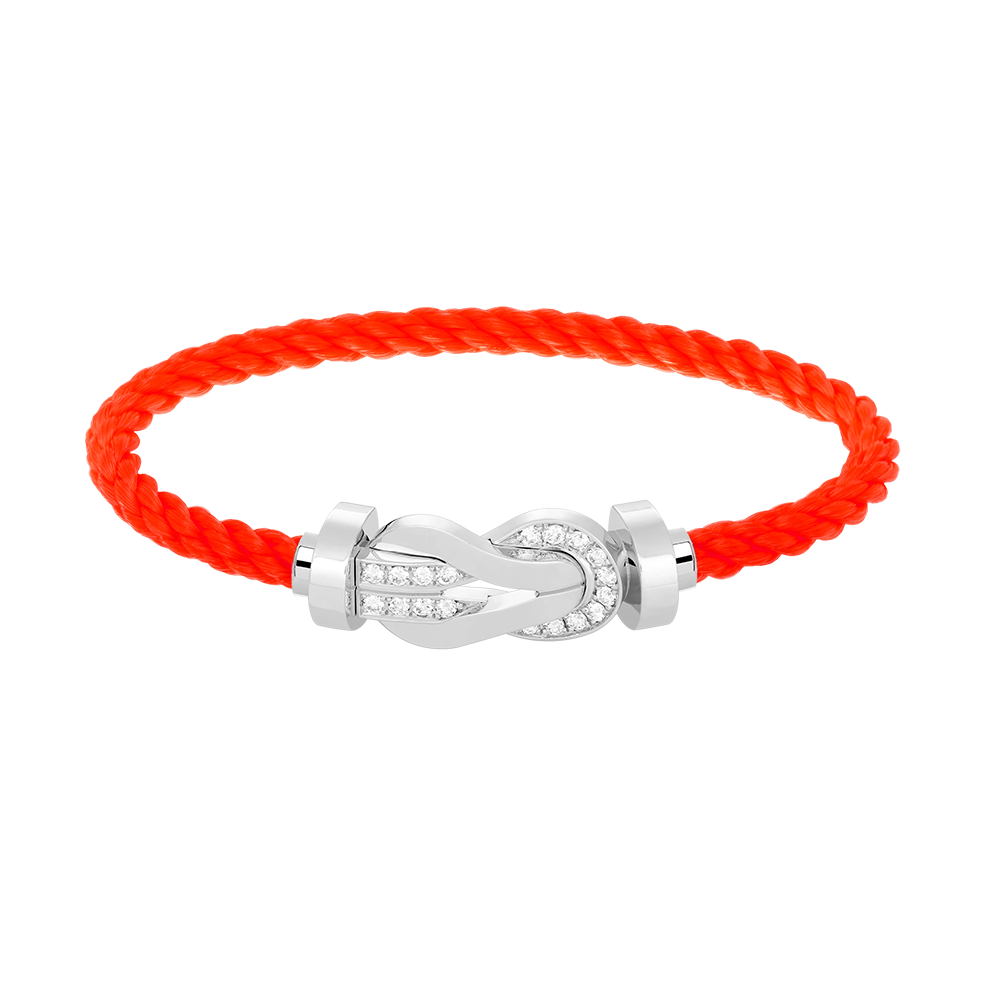 [Love Lucky]Chance großes 8-stelliges Schnallen-Halbdiamanten-Armband Silber