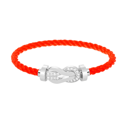 [Love Lucky]Chance großes 8-stelliges Schnallen-Halbdiamanten-Armband Silber