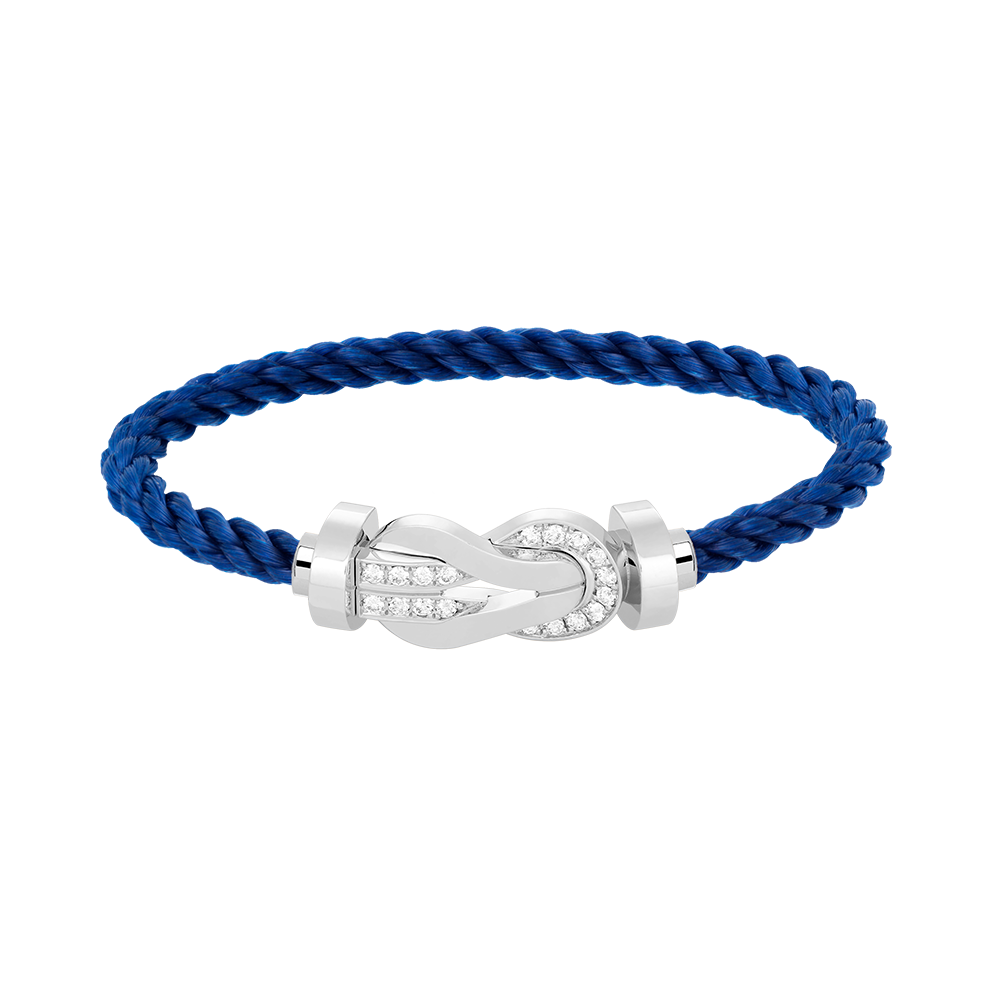 [Love Lucky]Chance großes 8-stelliges Schnallen-Halbdiamanten-Armband Silber
