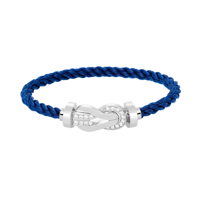 [Love Lucky]Chance großes 8-stelliges Schnallen-Halbdiamanten-Armband Silber