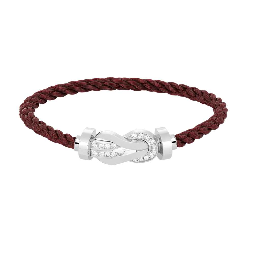 [Love Lucky]Chance großes 8-stelliges Schnallen-Halbdiamanten-Armband Silber