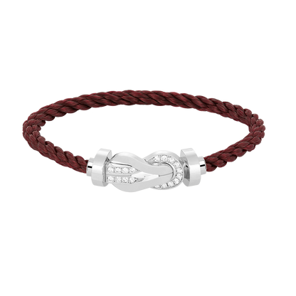 [Love Lucky]Chance großes 8-stelliges Schnallen-Halbdiamanten-Armband Silber