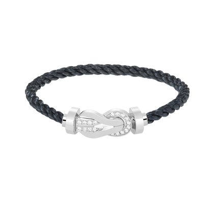 [Love Lucky]Chance großes 8-stelliges Schnallen-Halbdiamanten-Armband Silber