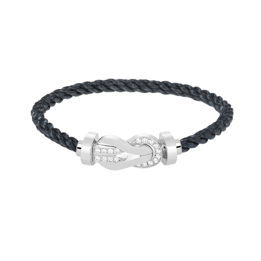 [Love Lucky]Chance großes 8-stelliges Schnallen-Halbdiamanten-Armband Silber