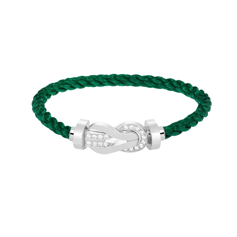 [Love Lucky]Chance großes 8-stelliges Schnallen-Halbdiamanten-Armband Silber