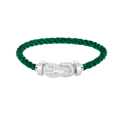 [Love Lucky]Chance großes 8-stelliges Schnallen-Halbdiamanten-Armband Silber