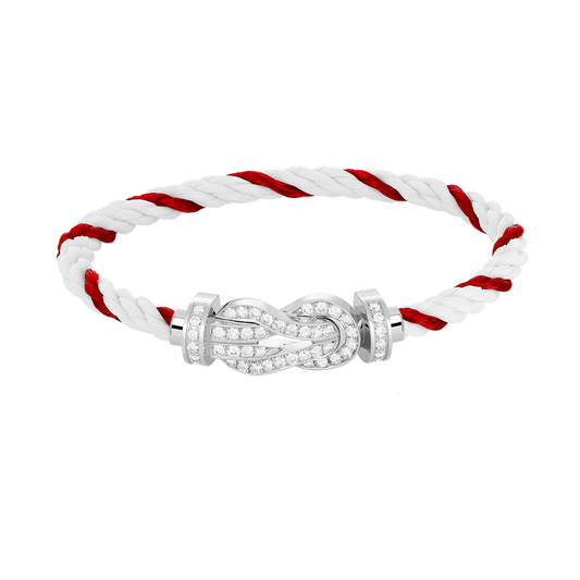 [Love Lucky]Chance großes 8-stelliges Schnallenarmband aus Silber mit Diamanten