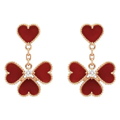 [Love Lucky]SWEET CLOVER CARNELIAN EARRINGS