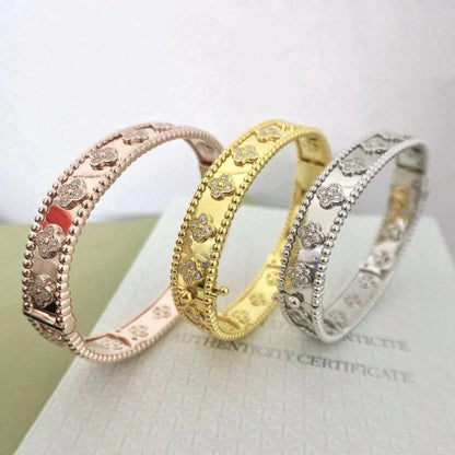 [Love Lucky]CLOVER ARMBAND 8MM DIAMANTEN