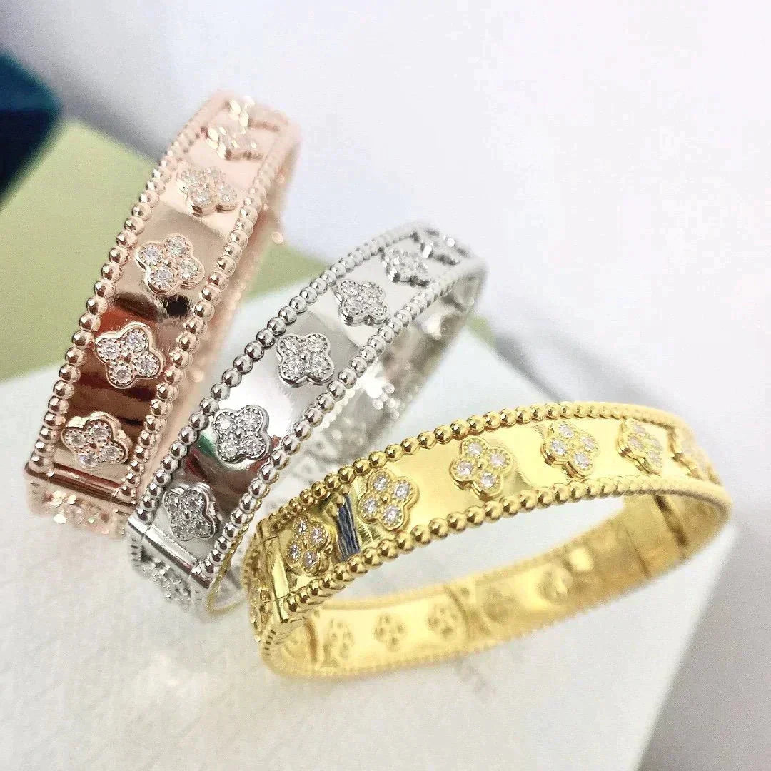 [Love Lucky]CLOVER ARMBAND 8MM DIAMANTEN