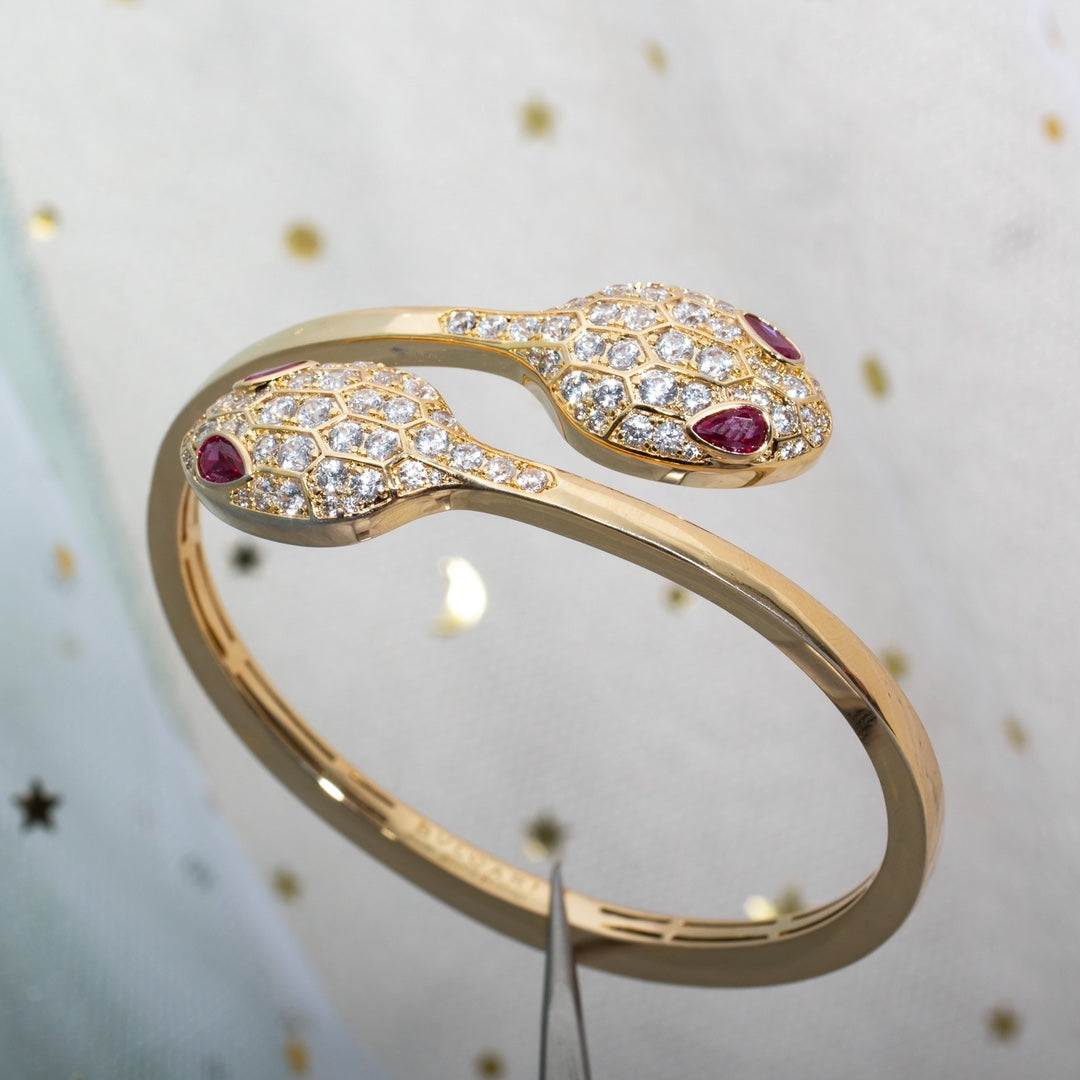 [Love Lucky]SERPENTI ARMBAND ROTGOLD DIAMANT DOPPELSCHLANGE