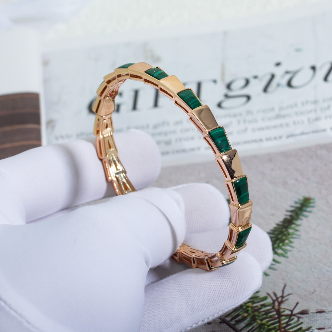 [Love Lucky]SERPENTI ARMBAND ROTGOLD MALACHIT 