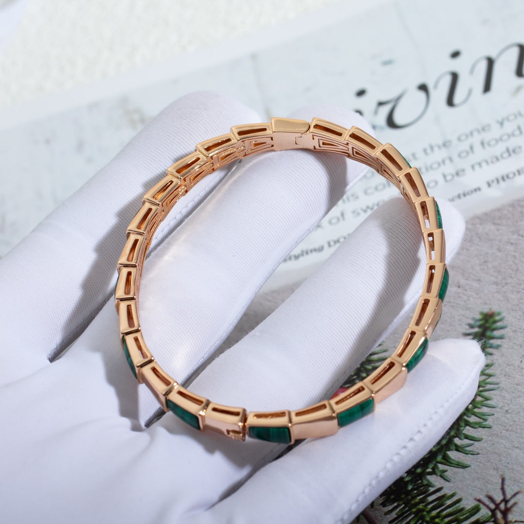 [Love Lucky]SERPENTI ARMBAND ROTGOLD MALACHIT 
