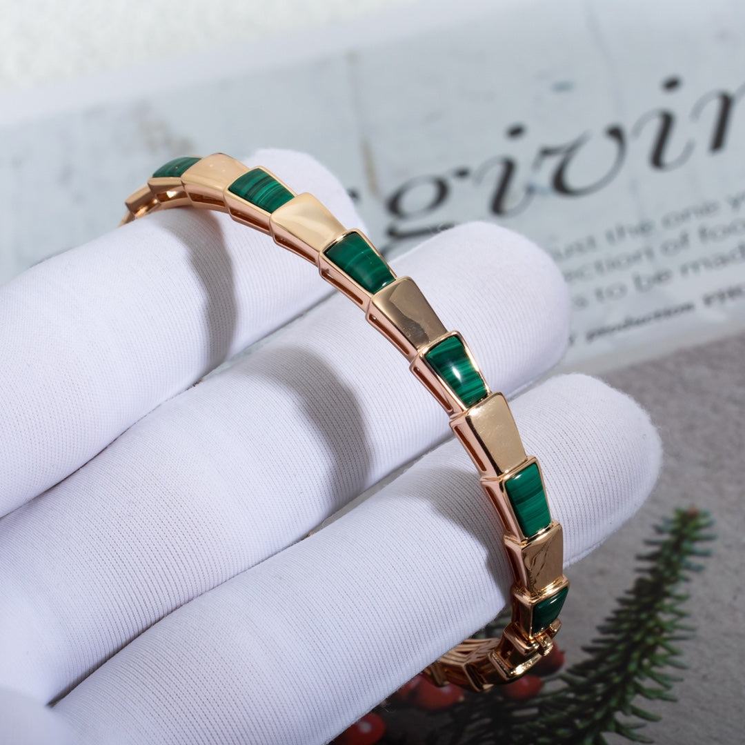 [Love Lucky]SERPENTI ARMBAND ROTGOLD MALACHIT 