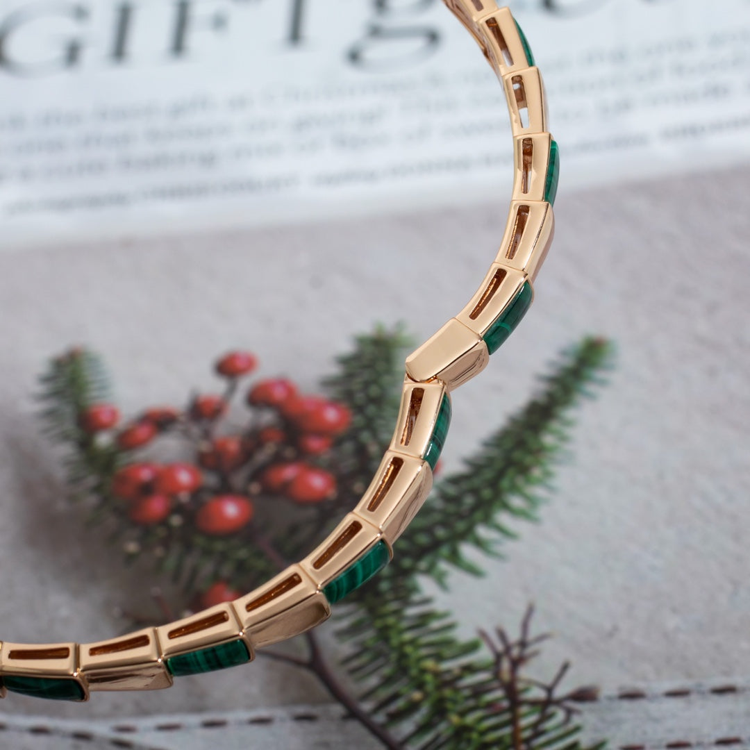 [Love Lucky]SERPENTI ARMBAND ROTGOLD MALACHIT 
