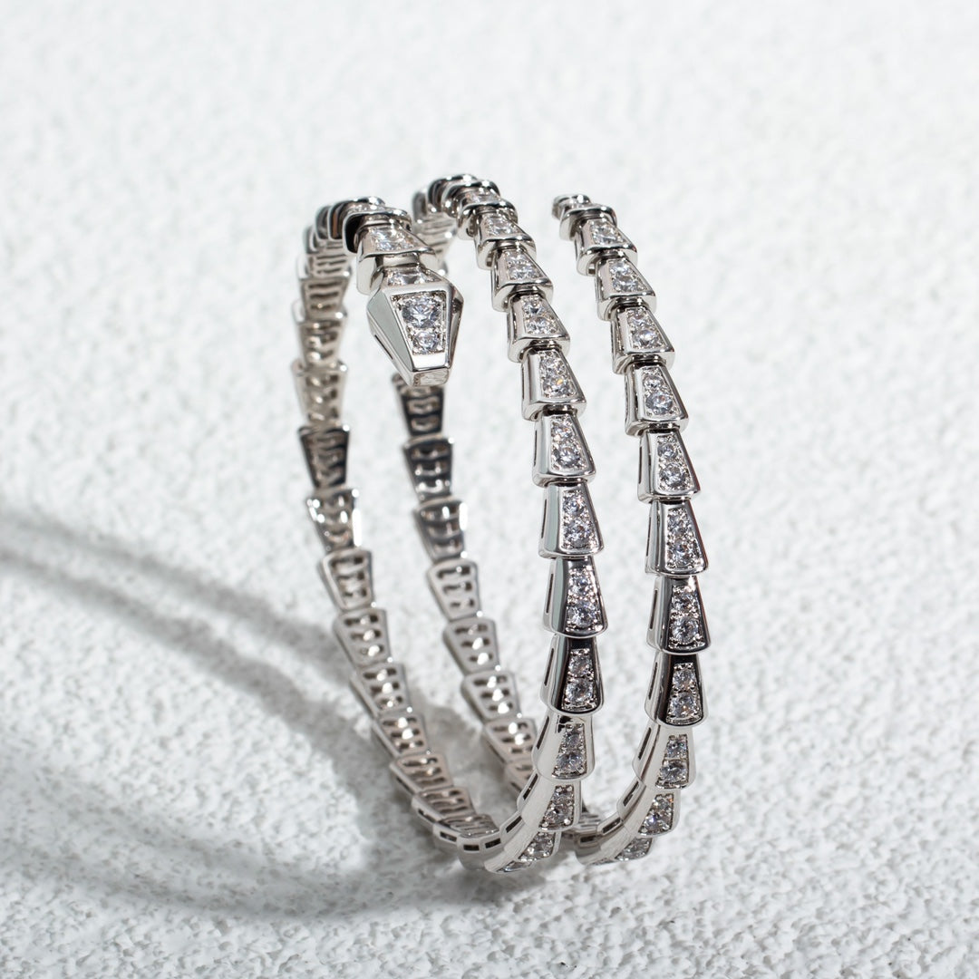 [Love Lucky]SERPENTI ARMBAND SILBER DIAMANT DOPPELREIHIG