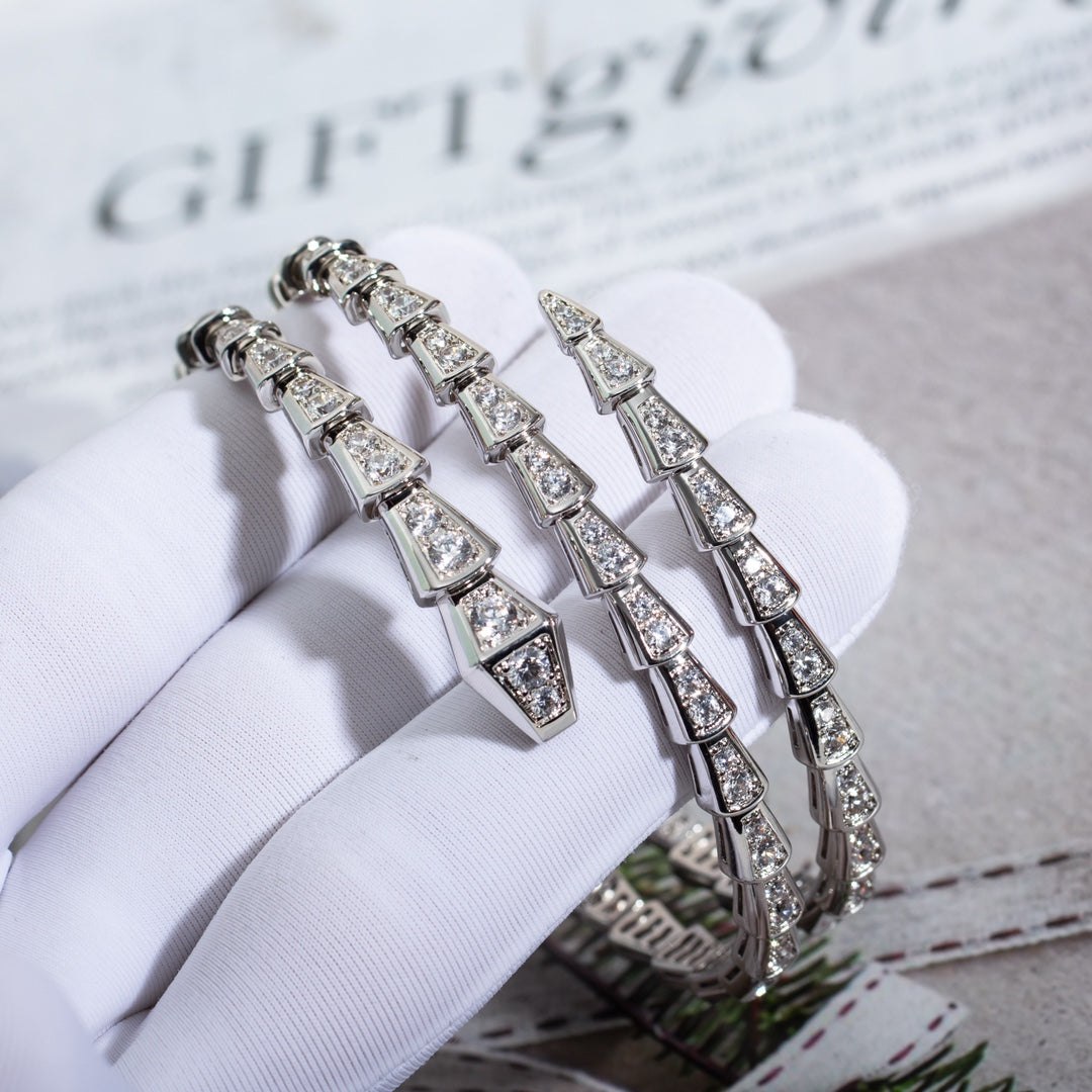 [Love Lucky]SERPENTI ARMBAND SILBER DIAMANT DOPPELREIHIG