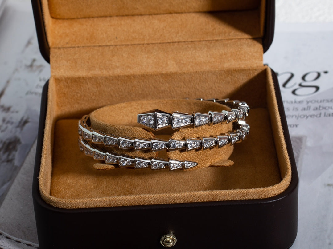 [Love Lucky]SERPENTI ARMBAND SILBER DIAMANT DOPPELREIHIG
