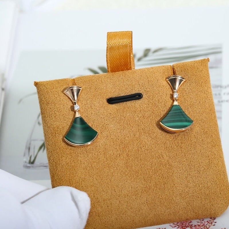 [Love Lucky]DREAM MALACHITE PINK GOLD EARRINGS