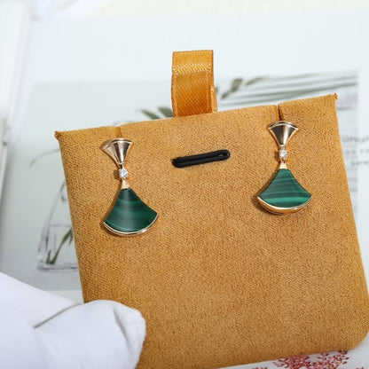 [Love Lucky]DREAM MALACHITE PINK GOLD EARRINGS