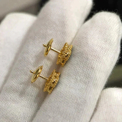 [ラブラッキー]クローバーミニ9.5MMマラカイトピアス