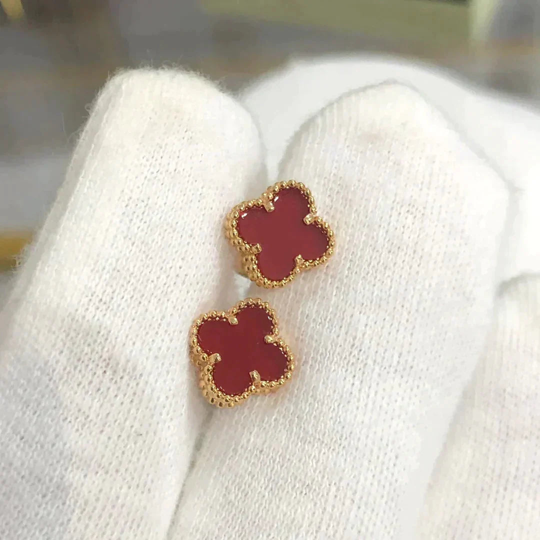 [Love Lucky]CLOVER MINI 9,5MM KARNEOL OHRRINGE