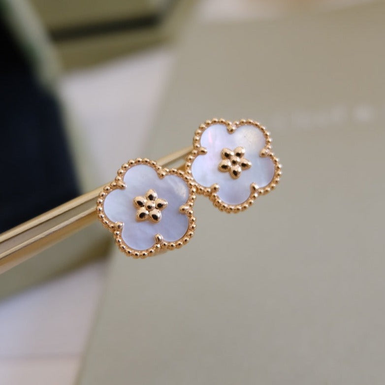 [Love Lucky]LUCKY ROSA GOLD WEISSE MOP OHRRINGE 