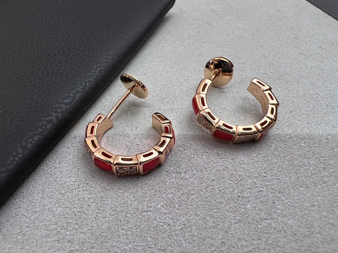 [Love Lucky]SERPENTI KARNEOL ROTGOLD OHRRINGE