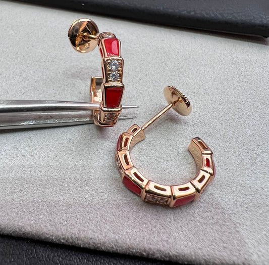 [Love Lucky]SERPENTI KARNEOL ROTGOLD OHRRINGE
