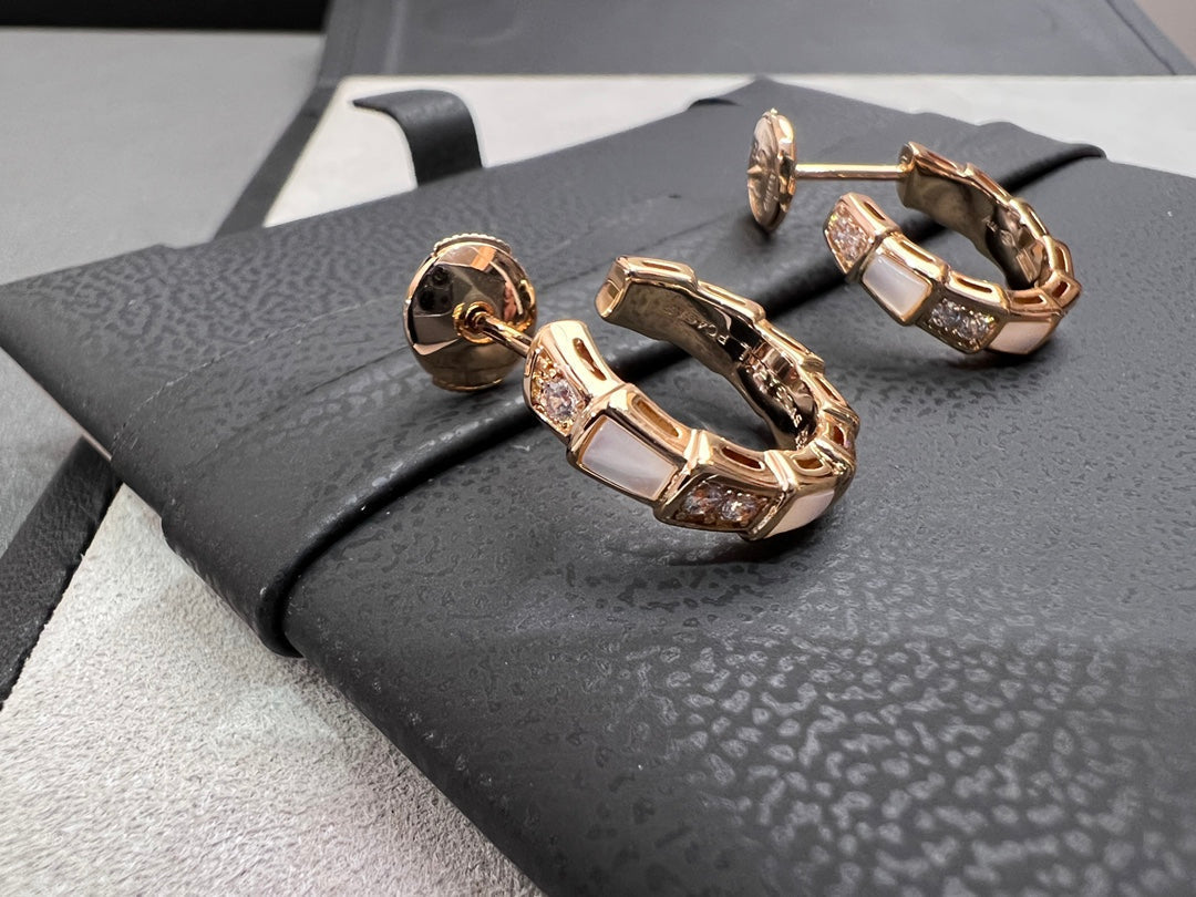 [Love Lucky]SERPENTI MOP PINK GOLD EARRINGS