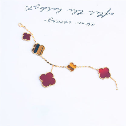 [Love Lucky]CLOVER ARMBAND 5 MOTIVE KARNEOL TIGERAUGE