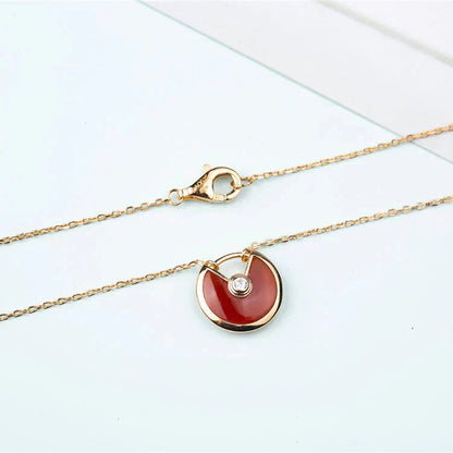 [Love Lucky]AMULETT GOLD KARNEOL ONYX HALSKETTE