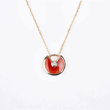 [Love Lucky]AMULETT GOLD KARNEOL ONYX HALSKETTE
