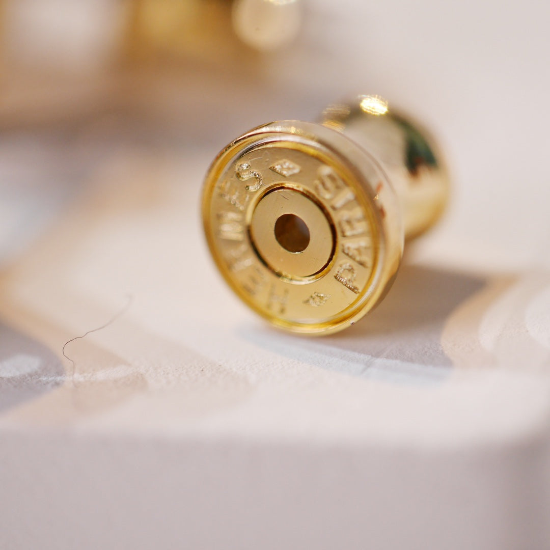 [Love Lucky]MINI POP H GOLD EARRINGS GREY