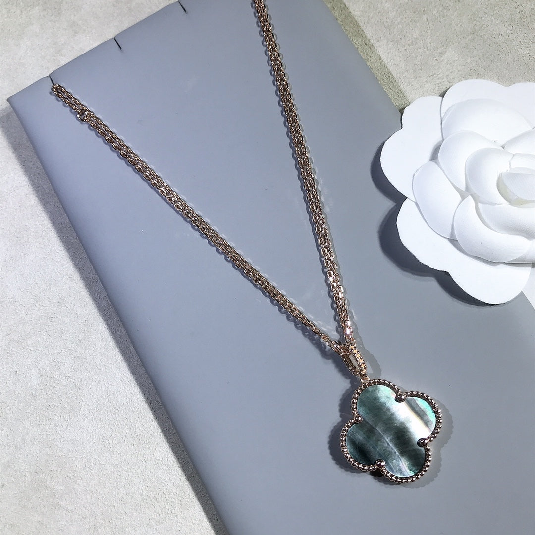 [Love Lucky] CLOVER 25MM GOLD DARK MOP BIG CLOVER HALSKETTE