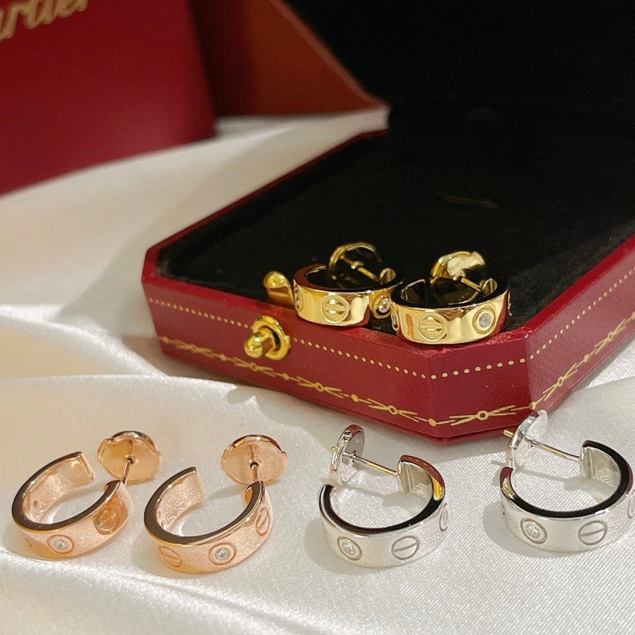 [Love Lucky] LIEBESOHRRINGE 5,7 MM 2 DIAMANTEN