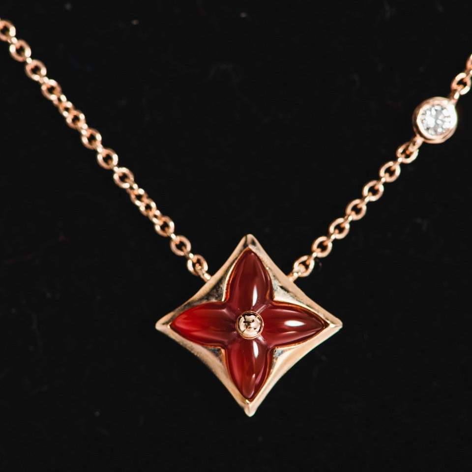[Love Lucky]Stern Halskette Roségold 1 Diamant
